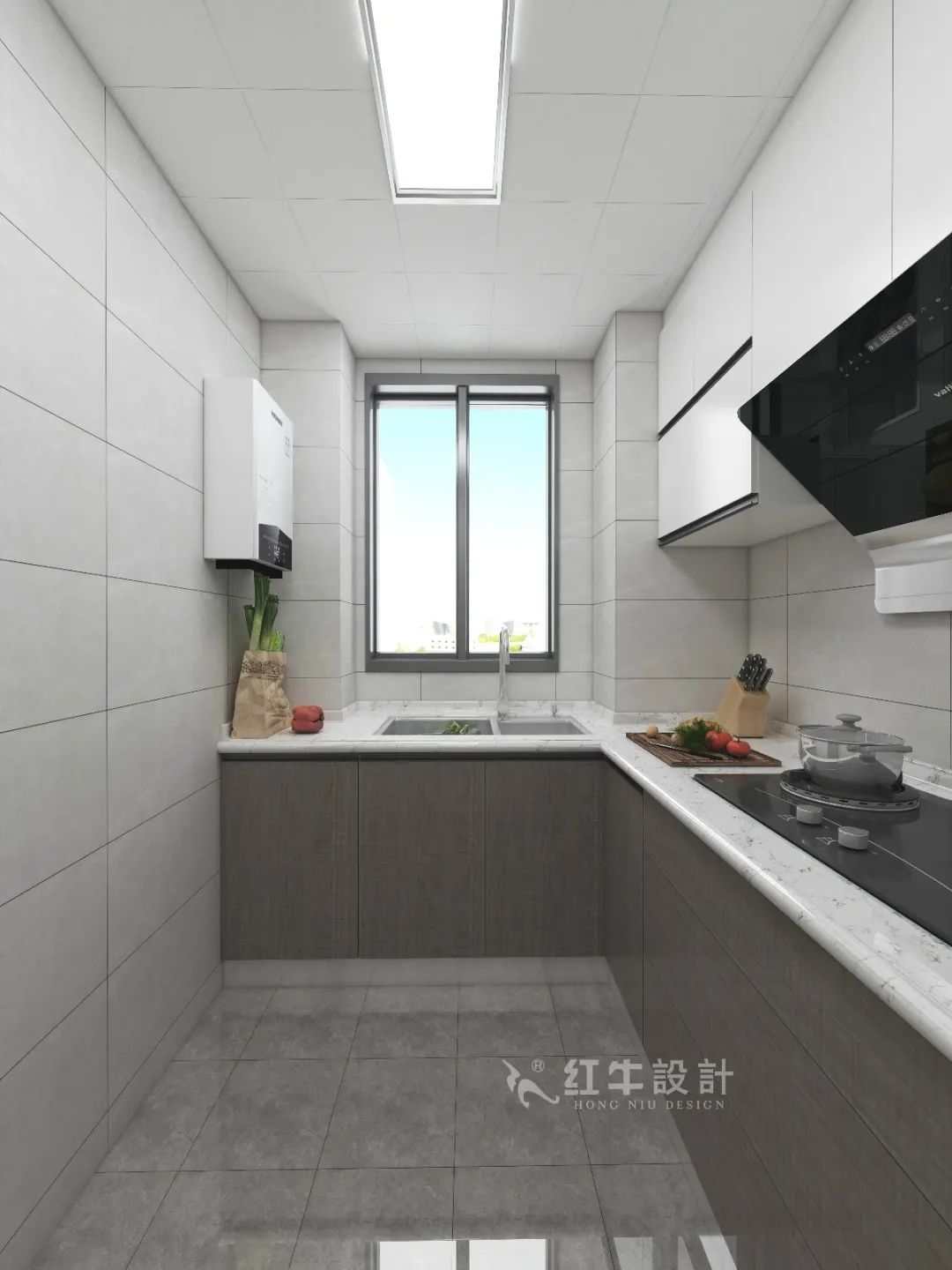 劉萍萍_花崗鴻福城132㎡現(xiàn)代簡約風(fēng)格_兩套小戶型打通變大宅，中西雙廚房+衣帽間打造品質(zhì)生活！10廚房