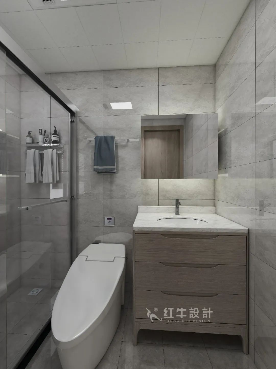 劉萍萍_花崗鴻福城132㎡現(xiàn)代簡約風(fēng)格_兩套小戶型打通變大宅，中西雙廚房+衣帽間打造品質(zhì)生活！15衛(wèi)生間