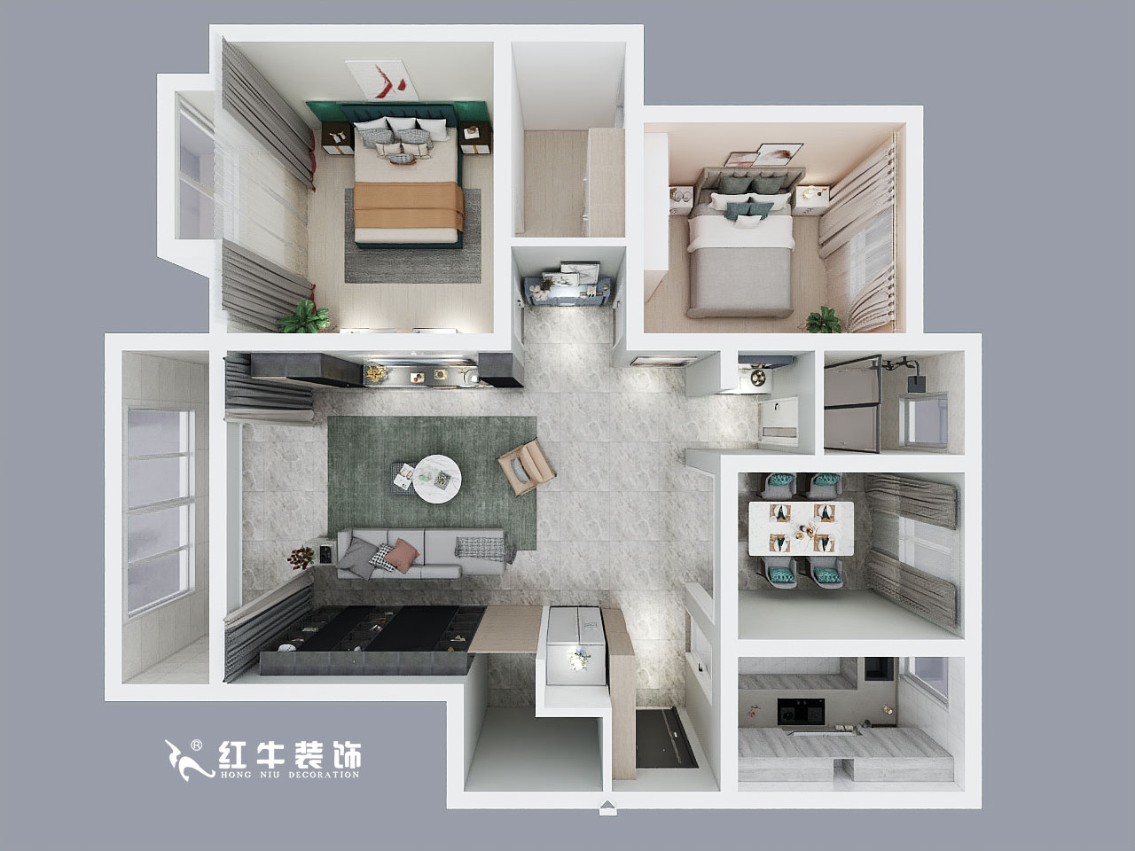 房亮_藍(lán)海雅苑B7-1604-130㎡-現(xiàn)代風(fēng)格_鳥(niǎo)瞰圖