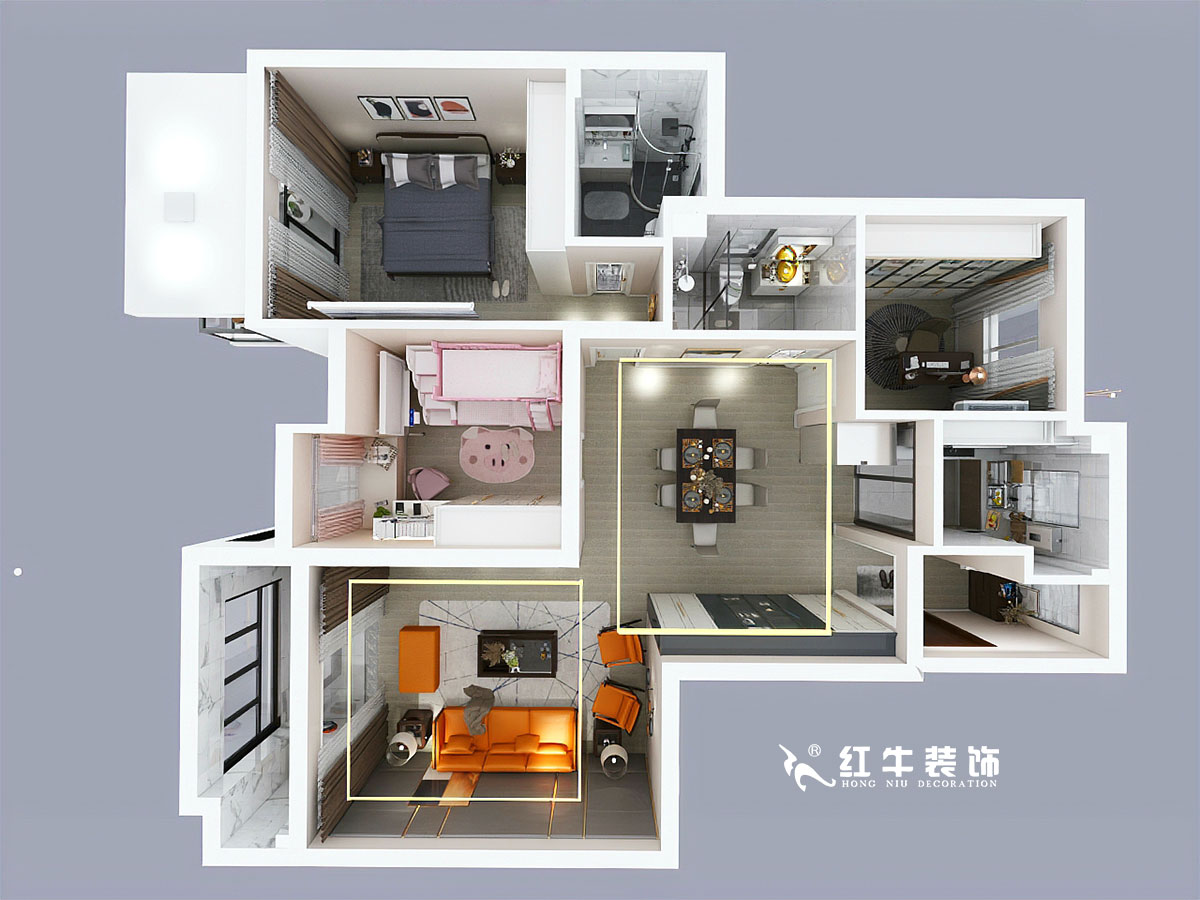蔡成昊_恒大林溪郡10-304-124㎡-輕奢風(fēng)格00鳥(niǎo)瞰圖
