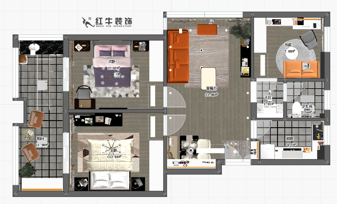 仇美蓉_朗詩萬都玲瓏樾3-4-408-92㎡-現代風格_3室2廳1衛(wèi)_定制家￥123952→00彩平圖