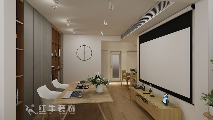 魏利利_津橋華府82㎡現(xiàn)代簡(jiǎn)約｜顛覆傳統(tǒng)客廳，即是休閑書(shū)吧又是影院05客廳