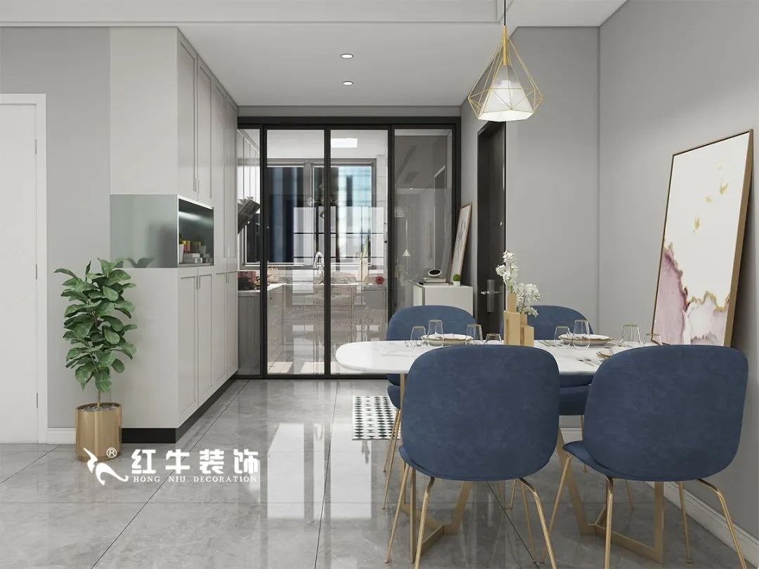 劉萍萍_仙龍灣山莊90㎡輕奢風(fēng)格｜加入一點(diǎn)金屬線條，這個(gè)家高級又溫柔！05