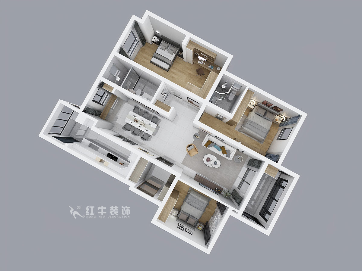 陸利民｜高科榮域6-1103-133㎡-現代風格｜3室2廳2衛(wèi)｜新房裝修｜成品家￥216000｜全包21
