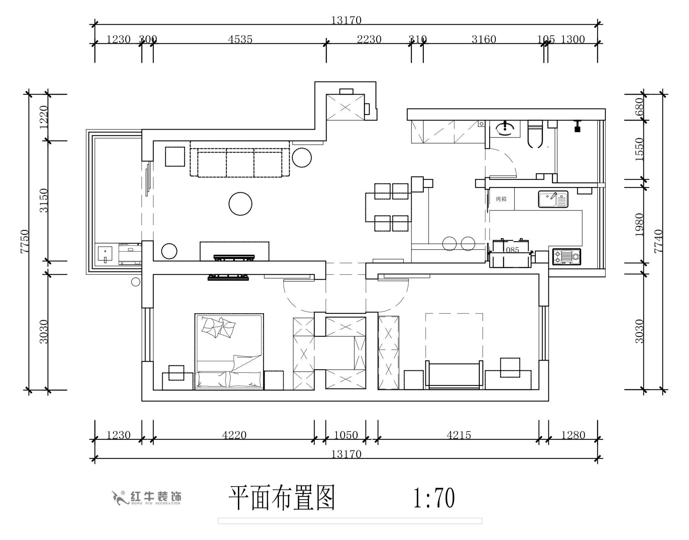 蔣?。旄@43-401-90㎡-現(xiàn)代簡(jiǎn)約風(fēng)格｜2室1廳1衛(wèi)｜舊房裝修｜定制家￥122757｜全包12萬(wàn)｜00_02平面布置圖