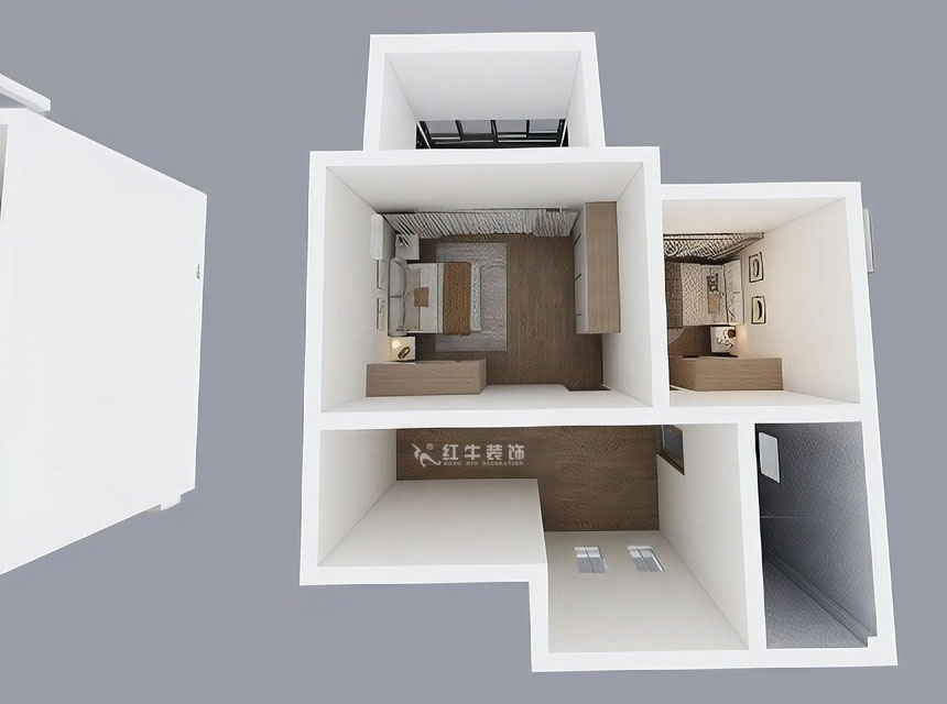 孟憲濤｜養(yǎng)龍山莊D-11B-120㎡-現(xiàn)代簡(jiǎn)約風(fēng)格｜3室2廳2衛(wèi)｜老房裝修｜定制家｜全包14萬(wàn)｜00_07二樓鳥(niǎo)瞰