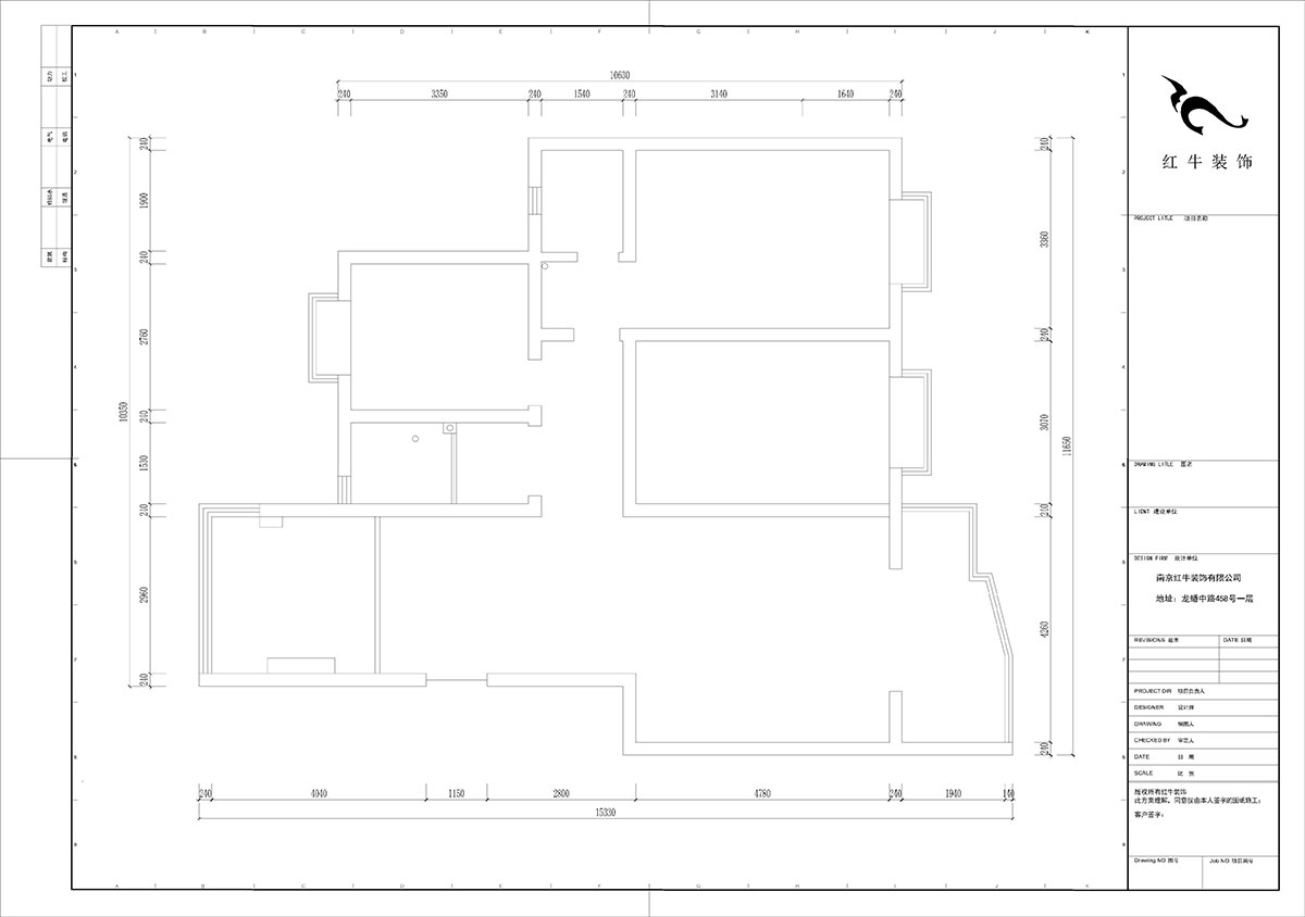 陸利民｜楓丹白露城市花園32-301-126㎡-現(xiàn)代簡(jiǎn)約風(fēng)格｜3室2廳2衛(wèi)｜舊房裝修｜半包9萬｜00_01原始結(jié)構(gòu)圖