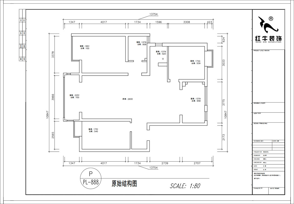 顧娟｜紫金明珠4幢202室-120㎡-現(xiàn)代簡約風格｜3室2廳2衛(wèi)｜舊房裝修｜定制家｜全包17萬｜00_01原始結構圖