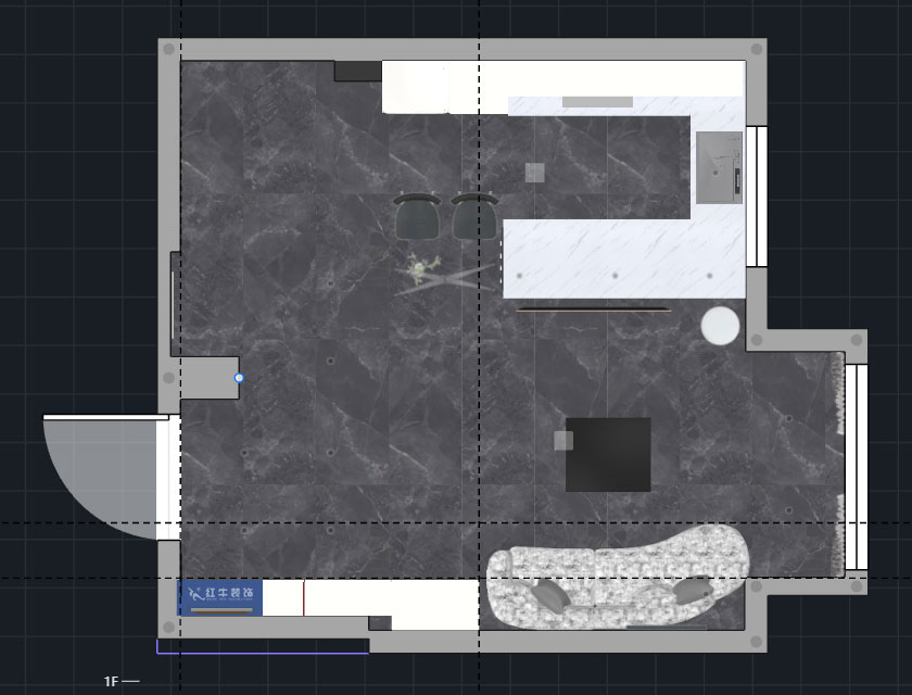 蒋琛｜圣淘沙花城6-1705-105㎡-现代简约风格｜2室2厅1卫｜老房装修｜定制家｜全包15万｜00_05一层平面彩图