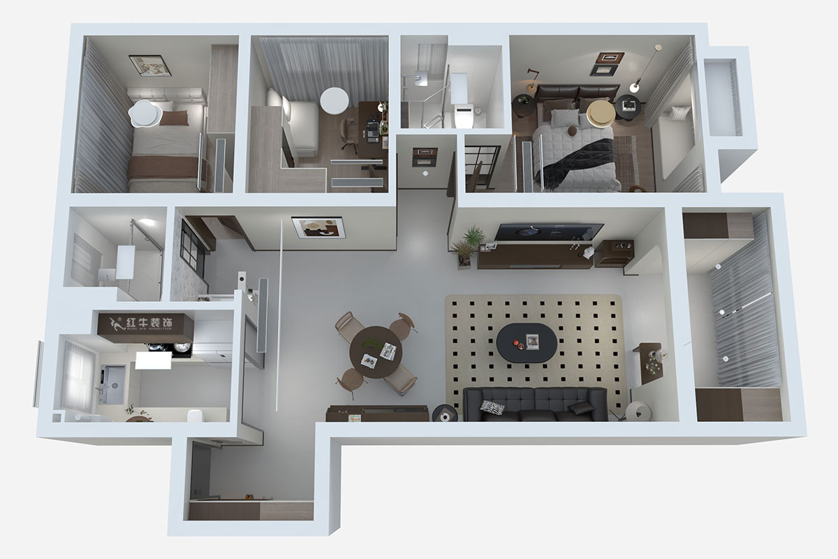 熊皓宇｜金浦御龙湾-110㎡-中古风｜3室2厅2卫｜老房装修｜定制家｜全包13