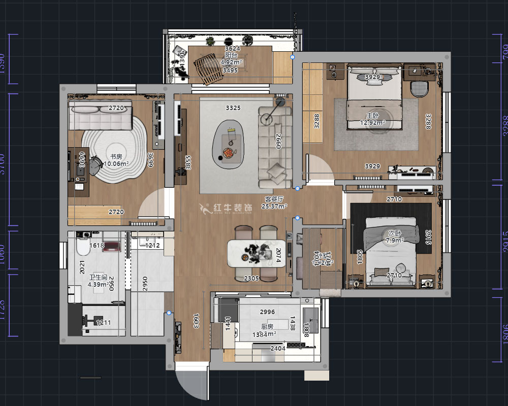 熊皓宇|陽光廣場(chǎng)小區(qū)1-803-100㎡-原木風(fēng)|3室2廳1廚1衛(wèi)1陽臺(tái)|老房裝修|定制家|全包14