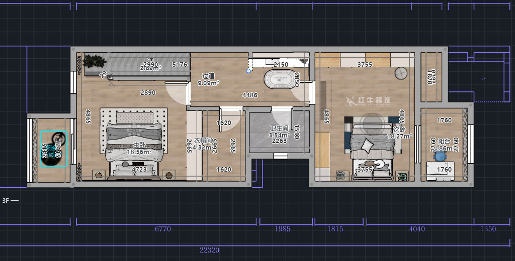 熊皓宇|城開(kāi)湯山公館16甲103室-160㎡-現(xiàn)代風(fēng)格|復(fù)式|4室2廳1廚2衛(wèi)2陽(yáng)臺(tái)|老房裝修|定制家|全包|00_02二層平面彩圖